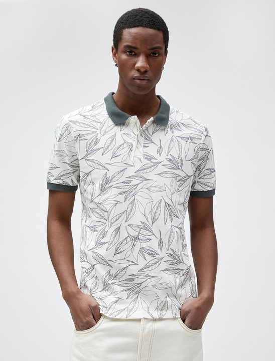 KOTON, Tricou slim fit cu imprimeu grafic 176137, Alb, XL