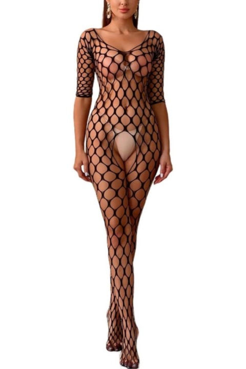 Lenjerie sexy femei, design transparent, negru, M