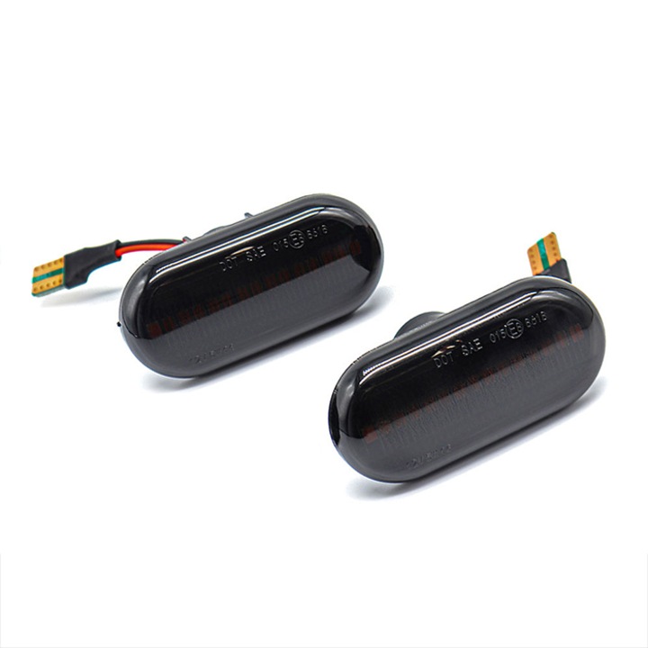 Set 2 Becuri LED pentru Semnalizare Laterala, Compatibile cu Dacia, Renault, Opel, Nissan, Mercedes-benz Smart, Negru afumat