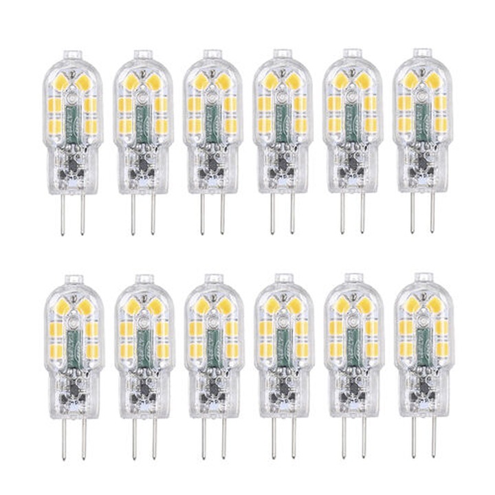 G4 LED izzók, 3W, 12 darabos készlet, meleg fény, 12V