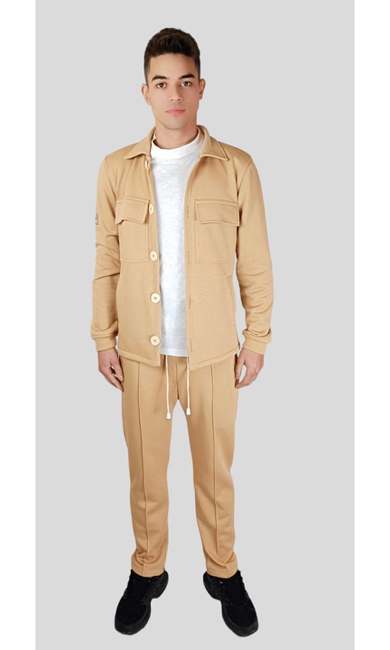 Compleu casual CELEVRI din bumbac, de barbat, Bej