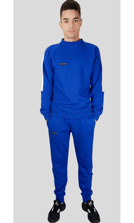 Trening CELEVRI cu maneca raglan, 100% Bumbac premium, de Barbat, Albastru