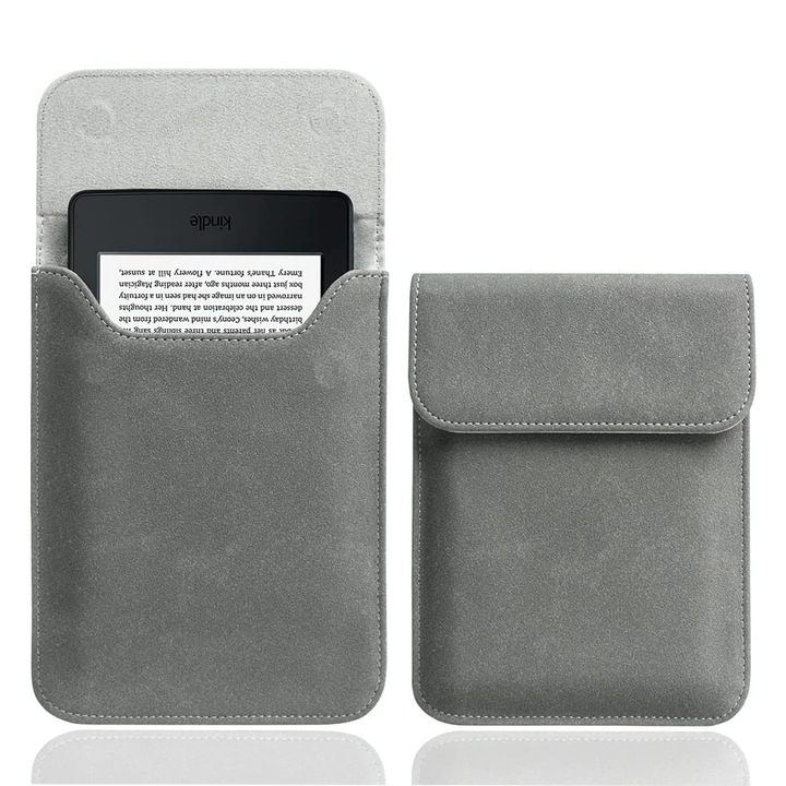 Husa pentru Kindle Paperwhite 6.8", gri inchis, ultra-subtire, usoara