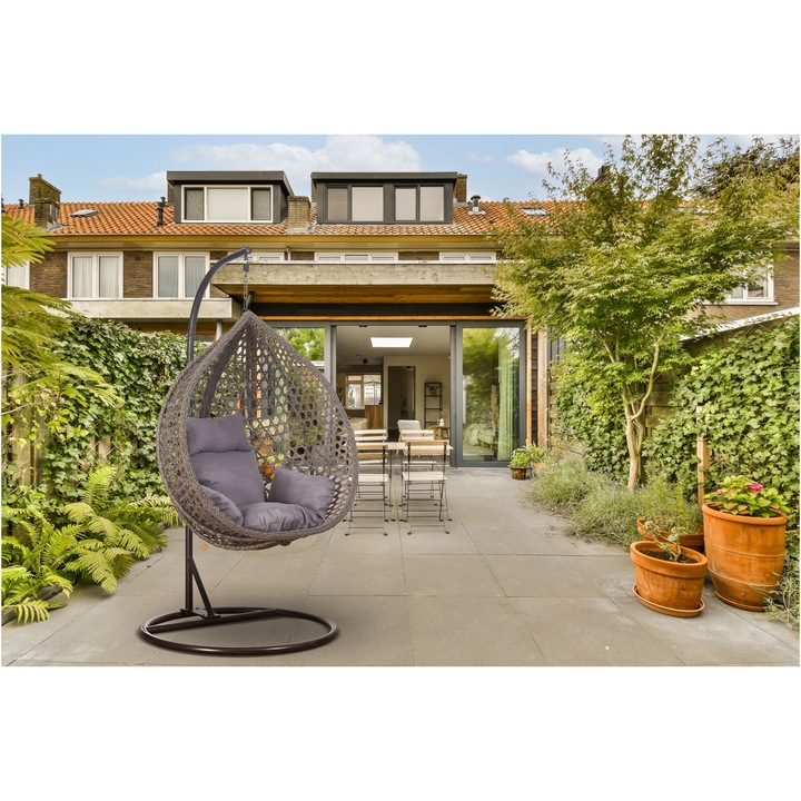 Balansoar Kring Maui, 105x69x118cm, h 195 cm, culoare gri