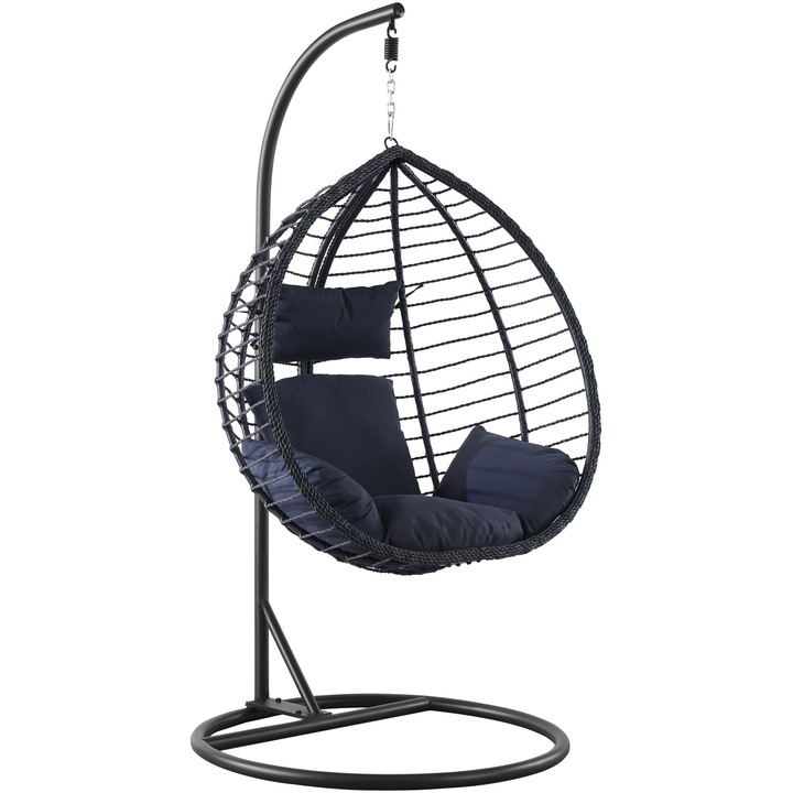 Balansoar Kring Malta, 105x69x115cm, h 195 cm, culoare gri inchis