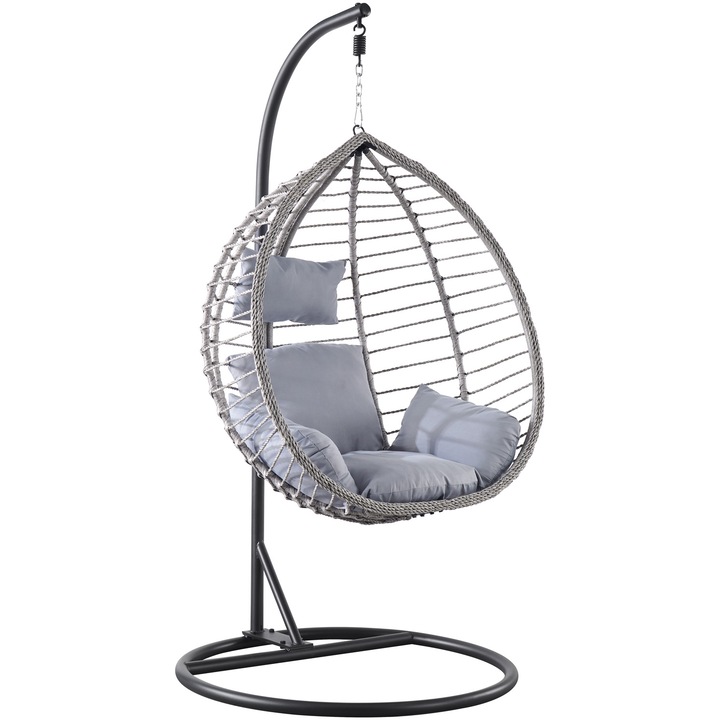 Balansoar Kring Man, 105x69x115cm, h 195 cm, culoare gri