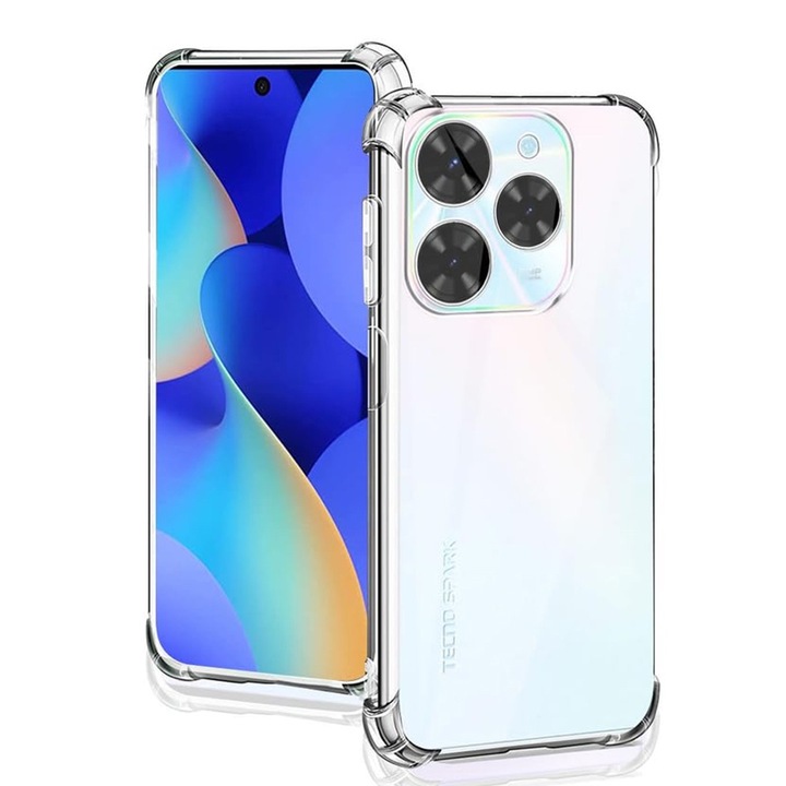 Tok, Tecno Spark 20 Pro készülékhez - Techsuit Ütésálló átlátszó szilikon - átlátszó