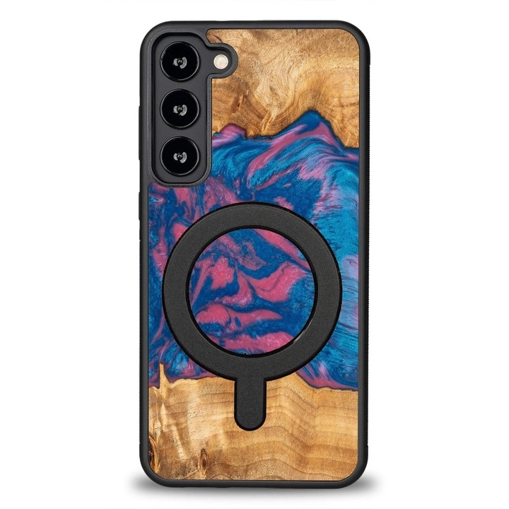 Husa din lemn si rasina pentru Samsung Galaxy S23 Plus, Bewood Unique Vegas, suport MagSafe