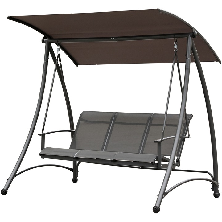 Balansoar Kring Bioko, 193x120x167 cm, culoare gri inchis