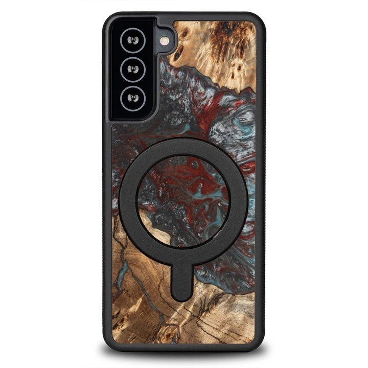 Husa din lemn si rasina pentru Samsung Galaxy S21 FE, Bewood Unique, suport MagSafe, protectie completa
