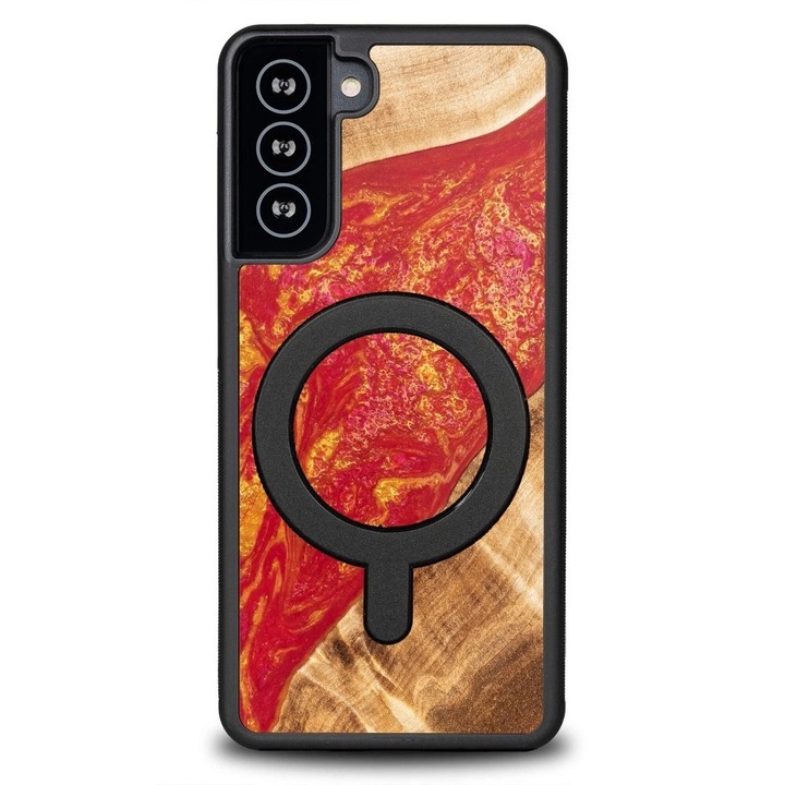 Husa din lemn si rasina pentru Samsung Galaxy S21 FE, Bewood Unique Paris, suport MagSafe