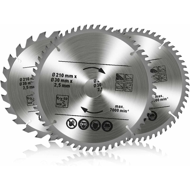 Комплект циркулярни дискове Enforose, дизайн с намаляване на отката, 3 части, карбидна сплав, сребрист