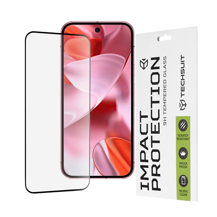 Fólia a Google Pixel 9/9 Pro telefonhoz – Techsuit 111D Full Cover / Full Glue Glass – fekete