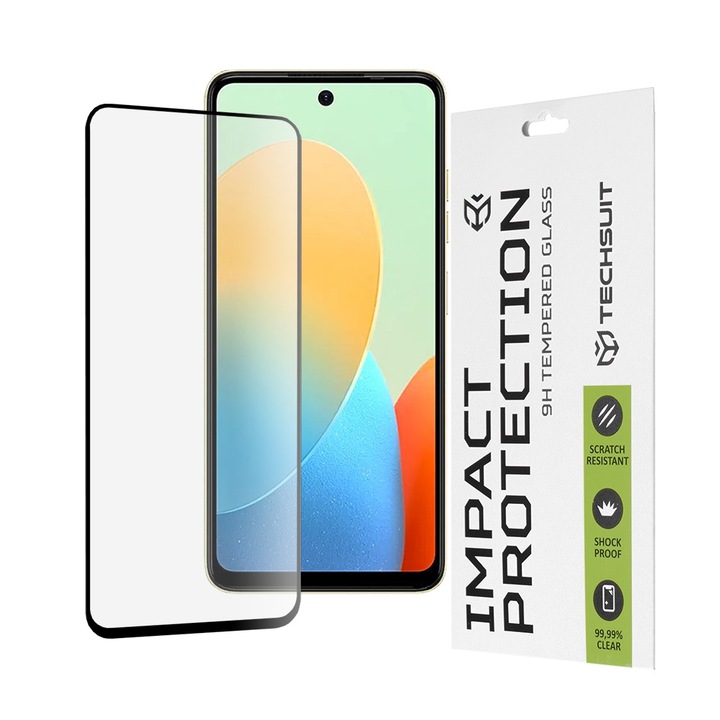 Tecno Spark Go 2024 / Spark 20 / Spark 20C / Infinix Hot 40i / Smart 8 kompatibilis fólia - Techsuit 111D Full Cover / Full Glue Glass - fekete