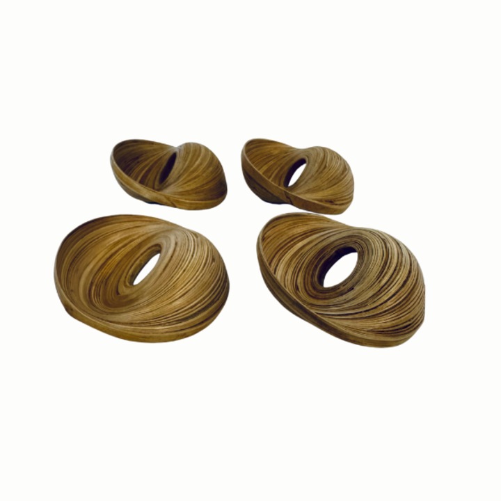 Set inele pentru servetele, Monnarita, set 4, bambus, 10x10cm