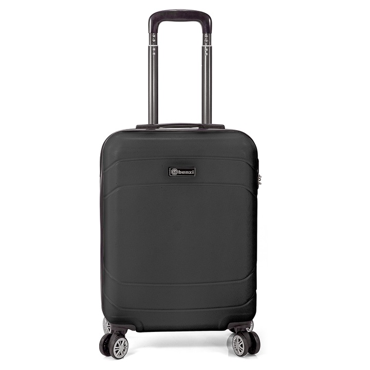 Troler mediu Benzi BZ 5784, ABS, 4 roti duble, 66 cm, negru