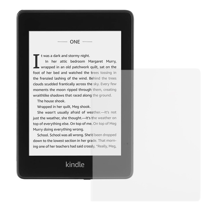 Folie de Silicon pentru Amazon Kindle Paperwhite, E-reader Protect, Regenerabila, Claritate 99%, High Definition, Previne amprentele si praful, Anti-Soc, Transparent