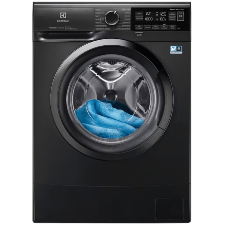 Пералня Electrolux EW6SM406BXE, 6 кг, 1000 об/мин, Клас B, Инверторен мотор с постоянен магнит, LED дисплей, TimeManager, DarkSilver
