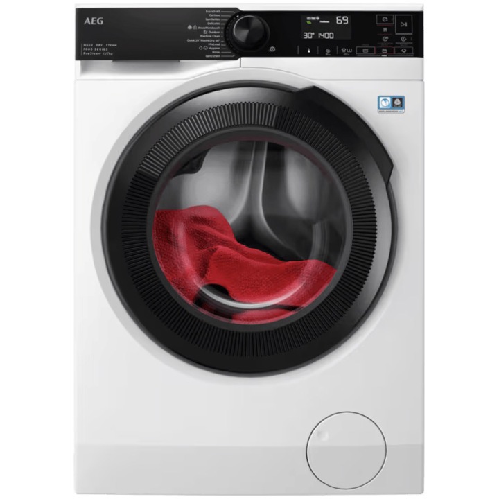 Пералня със сушилня AEG Ecoline LWR73044BE, Пране 11 кг, Сушене 7 кг, 1400 об/мин, Клас D, Инверторен мотор с MagnetPermanent, ProSense, ProSteam, Finnish-In, Time Save, Бял
