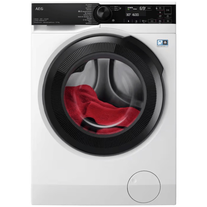 Masina de spalat rufe cu uscator AEG LWR73064OE, Spalare 11 kg, Uscare 7 kg, 1400 rpm, Clasa D, Wi-Fi, Motor Inverter cu MagnetPermanent, ProSense,ProSteam, Finnish-In, TimeSave, Alb
