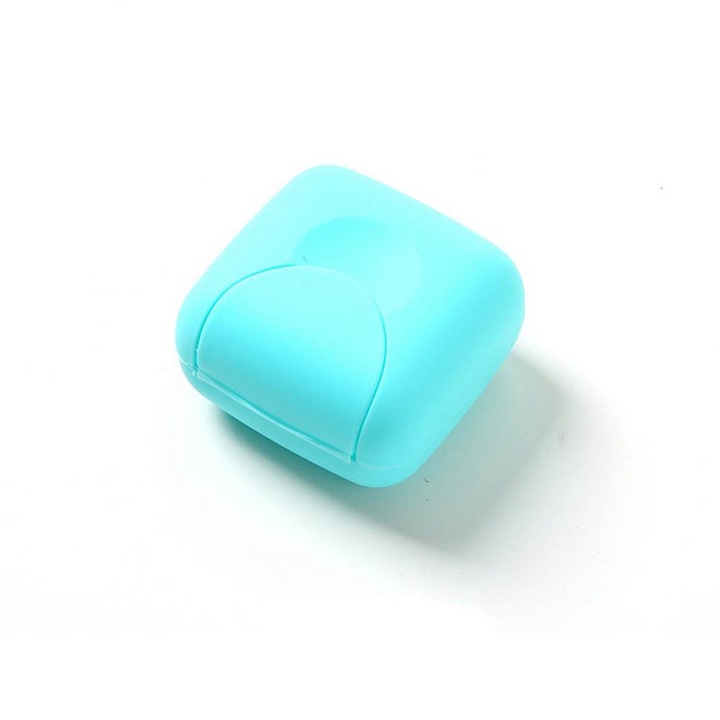 Jormftte szappantartó, műanyag, vízálló, hordozható, kék, kis méret