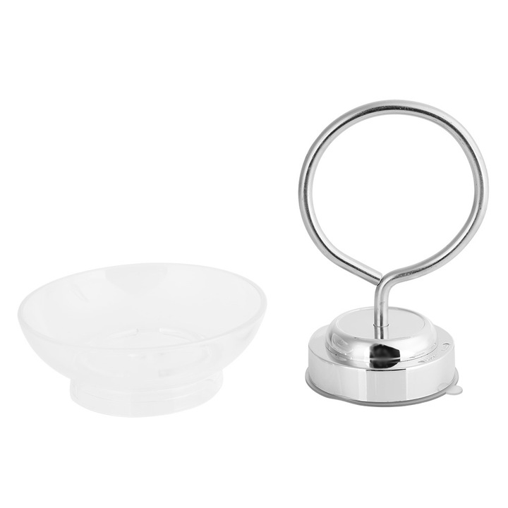 Szappantartó rozsdamentes acélból, Jormftte, tapadókorongos kialakítás, rozsdaálló, könnyen felszerelhető, fehér