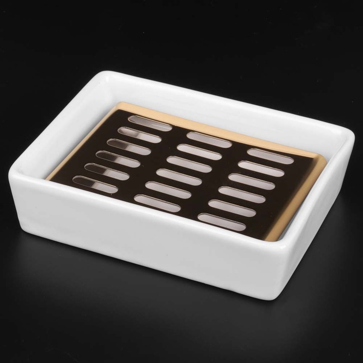 Savoniera Jormftte, kerámia+rozsdamentes acél, elegáns kivitel, kétrétegű, többszínű