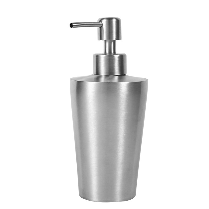 Jormftte szappanadagoló, 350 ml, 304 rozsdamentes acél, kúpos forma, pumpás kivitel