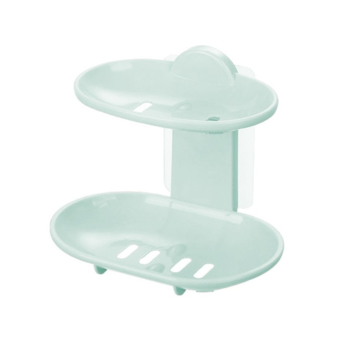 Jormftte szappanadagoló, tapadókorongos tartó, kétrétegű design, zöld, könnyen telepíthető