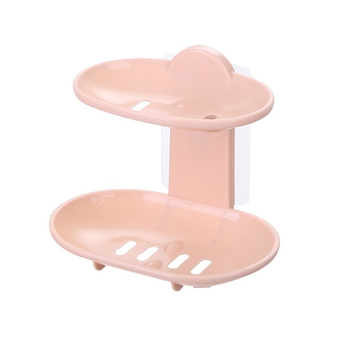 Szappanadagoló, Jormftte, kétrétegű kialakítás, rózsaszín, ragasztós rögzítés