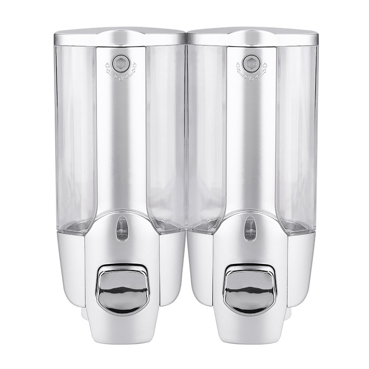 Dupla szappanadagoló, Jormftte, ABS, 350 ml, ezüst