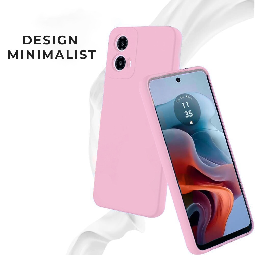 Husa pentru Motorola Moto G24 Daden® Soft Silicone, Interior din Microfibra, Protectie sporita, Roz