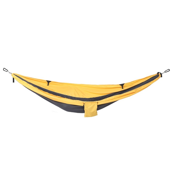 Преносим хамак, Висящ, Легло, Люлка, Двойна употреба, За къмпинг, Двор, Коридор, На открито, Сив/Жълт