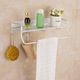 Jormftte fürdőszobai tartó, alumínium fali polc, 40x10x5cm, kampókkal és rúddal, korrózióálló