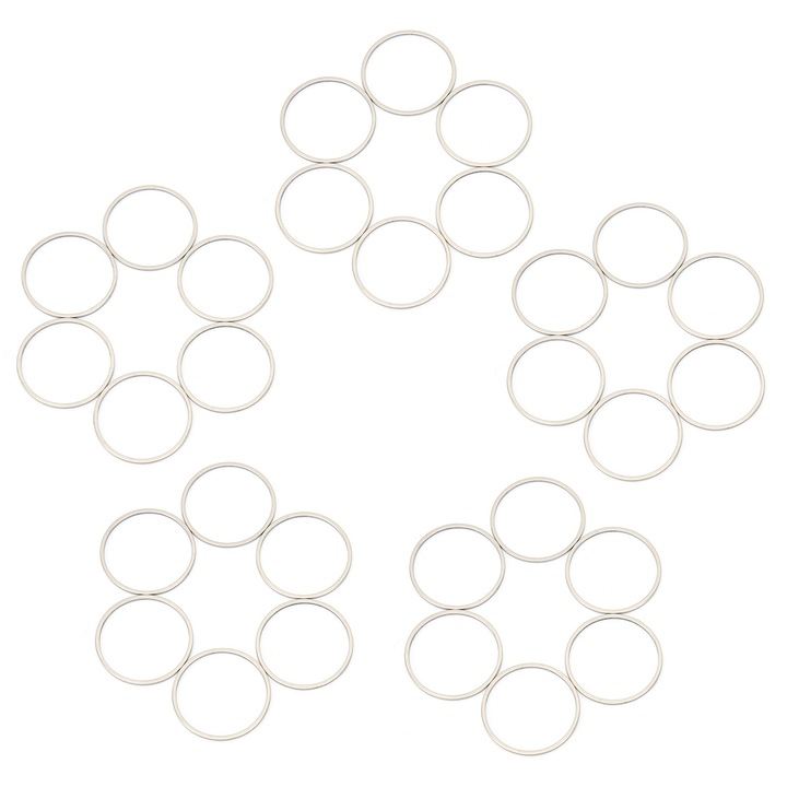 Set 30x Pandantive Metalice Deschise pentru Bijuterii DIY, Ovale, Inox, Usor