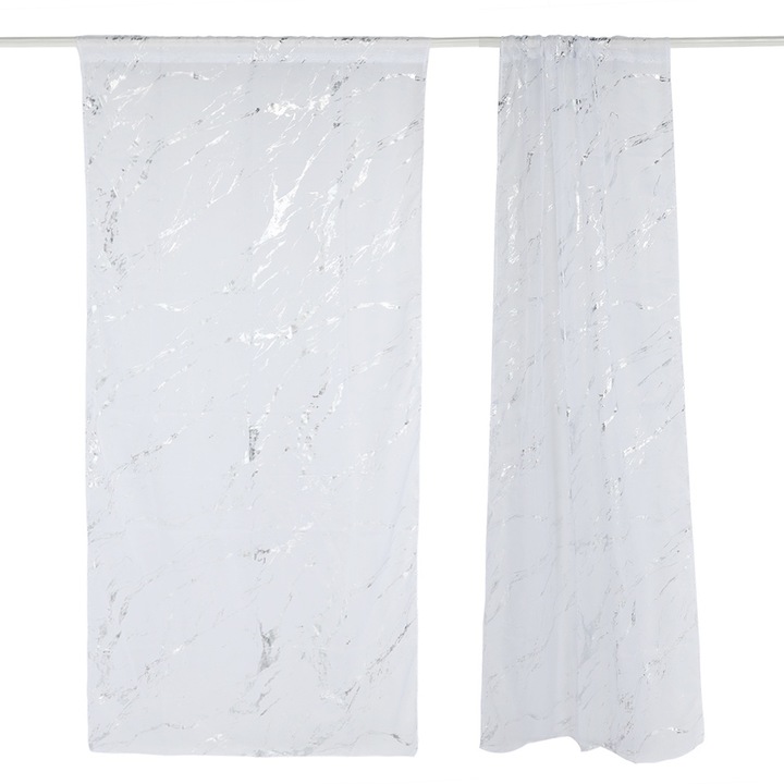 Tüll függönyök, Jormftte, ezüst, ablakgarnitúra, 140x250cm