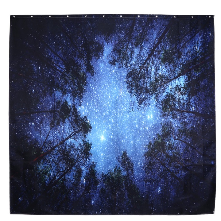 Jormftte 3D éjszakai égbolt mintás zuhanyfüggöny, vízálló, 180x180cm