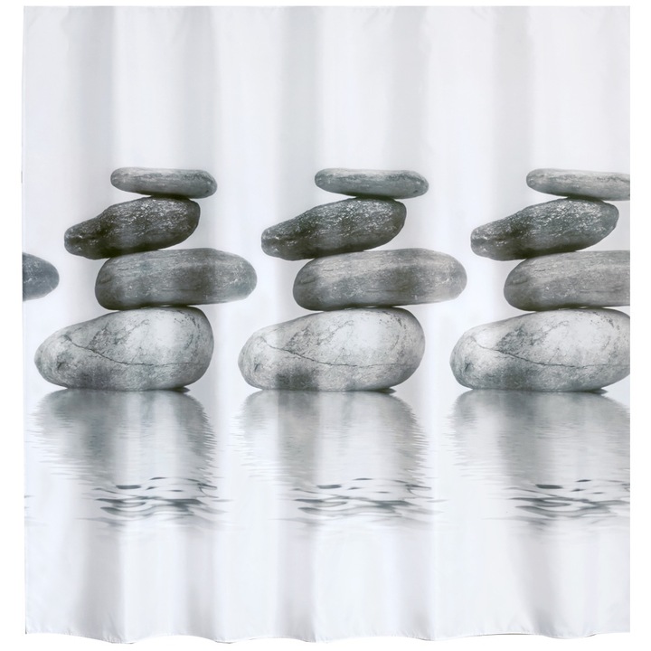 Jormftte szürke zuhanyfüggöny, vízálló, penészálló, akasztóhorgokkal, 180x200cm
