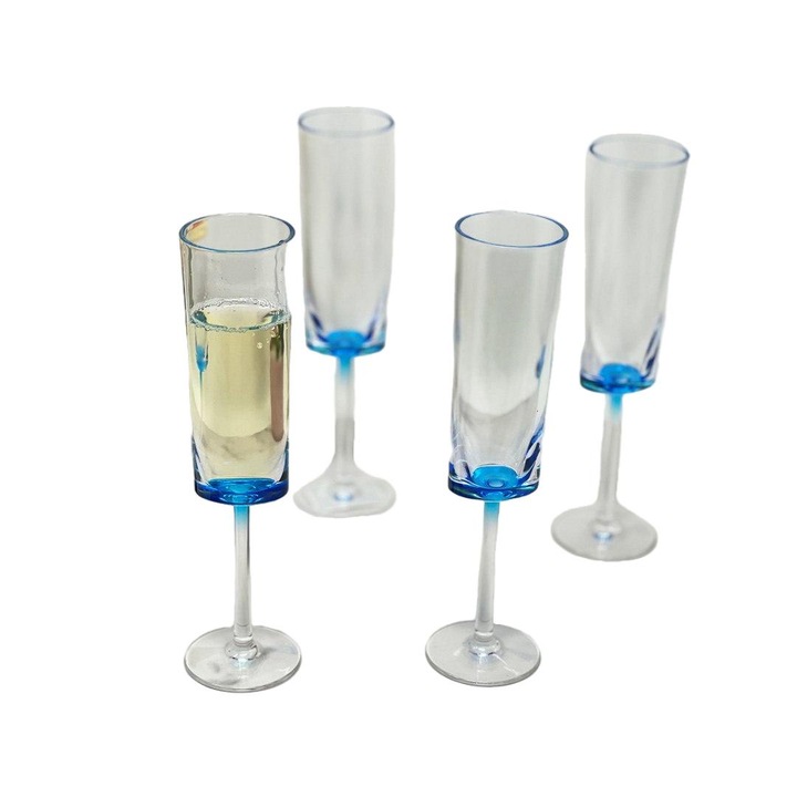 Jormftte 12oz átlátszó, törésálló műanyag pezsgőspoharak készlet 4 darabból