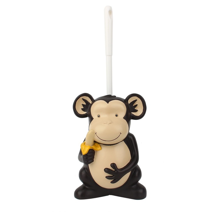 Újdonság WC-kefe tartó fürdőszobába, rajzfilm majomgyanta WC-mosókészlet