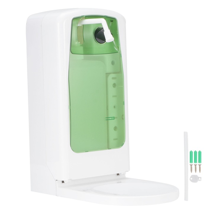 Automata szappanadagoló, longziming, űrtartalom 1000ml, falra/asztalra szerelhető, méretei 24x13,6x28,5cm, elem nélkül.