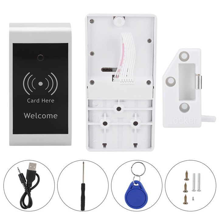 Jormftte intelligens elektronikus zár, ezüst, 3 feloldási mód, rozsdaálló