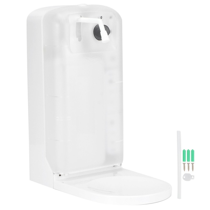 Automata szappanadagoló, longziming, űrtartalom 1000ml, falra/asztalra szerelhető, méretei 24x13,6x28,5cm, elem nélkül.