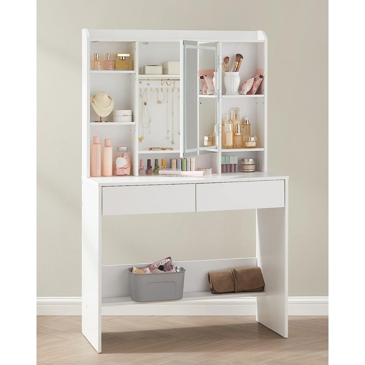 Тоалетка Vincenzo, бяла, 90x40x144,7 см