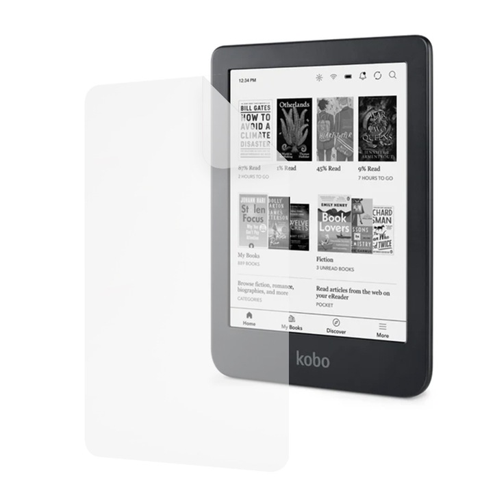 Силиконово фолио за Kobo Clara 2E, E-reader Protect, Regenerable, Clarity 99%, High Definition, Предотвратява пръстови отпечатъци и прах, Anti-Shock, Transparent