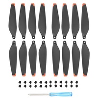 Set 16 elice pentru DJI MINI 3 PRO, Axroad Mall, Zgomot redus si design usor, Usor de instalat si dezasamblat, Include suruburi si surubelnitaNegru/Portocaliu