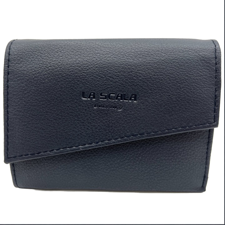 Portofel Dama Piele Naturala cu Design Ergonomic, Buzunar Buletin, Luxury Collection, Bleumarin, 9, 5x12, 5x2, 5 cm, Micutz®