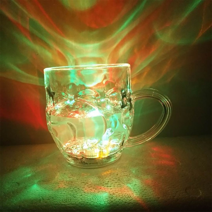LED színváltós pohár, Jormftte, akril, magas hőmérsékletnek ellenálló, partikészlet