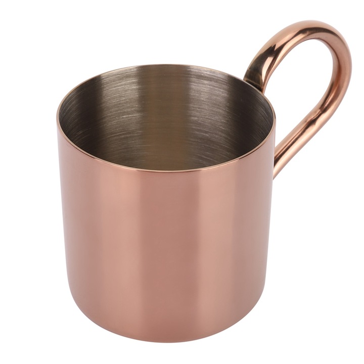 Jormftte rozsdamentes acél bögre, 300 ml, szálcsiszolt design, ergonomikus fogantyú