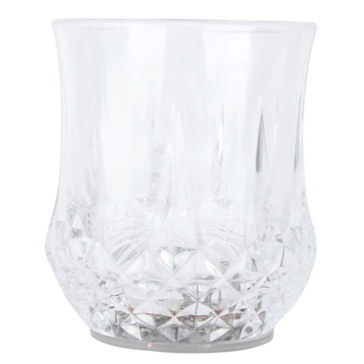 Jormftte LED-es pohár, átlátszó design, vízzel aktiválható, partikra, szett